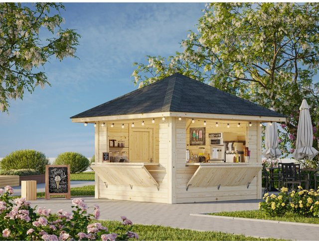 Palmako Marktstand Bianca Set 105 aus Fichtenholz, Farbe Weiß, B/T/H: 300 x 300 x 300 cm - Bild 1