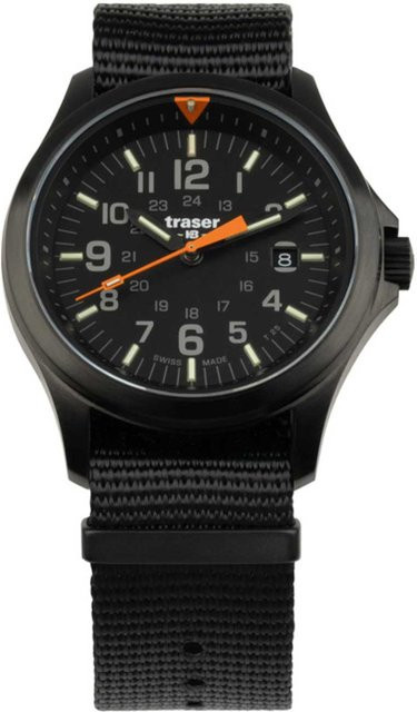 Traser Armbanduhr, Quarz, Edelstahl, 42 mm, Schwarz, Herren - Bild 1