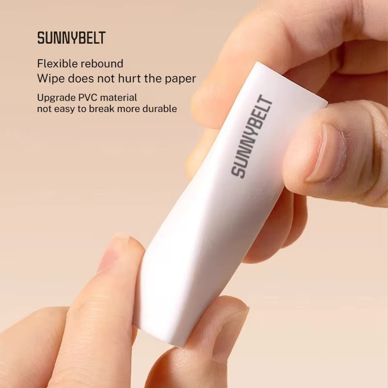 SUNNYBELT Dreieckiger Radiergummi in Weiß für Schule und Studium, rückstandsfrei und sauber - Bild 2
