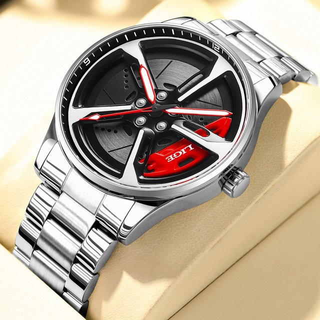 LIGE Armbanduhr, Quarz, Edelstahl, Schwarz, Herren - Bild 1