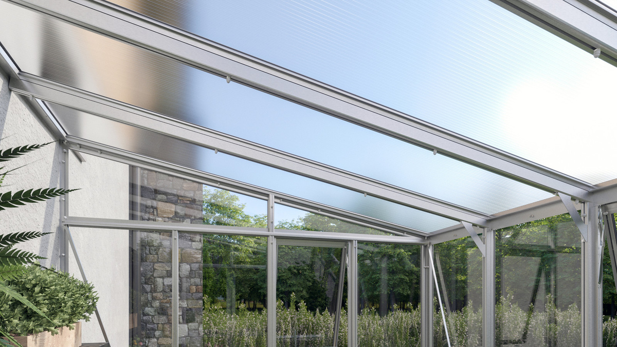 Vitavia Anlehn-Gewächshaus Helena in Silber mit 8,6 m² Fläche aus Aluminium und Glas - Bild 3