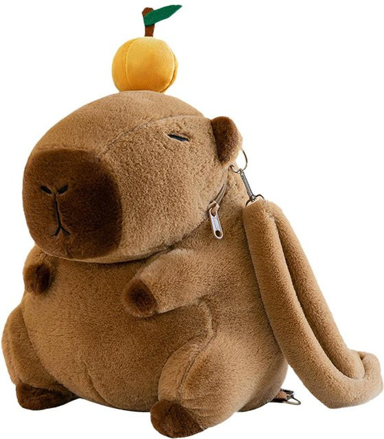 Binchi Keji Travel Capybara Plüsch-Rucksack, braun - Bild 1