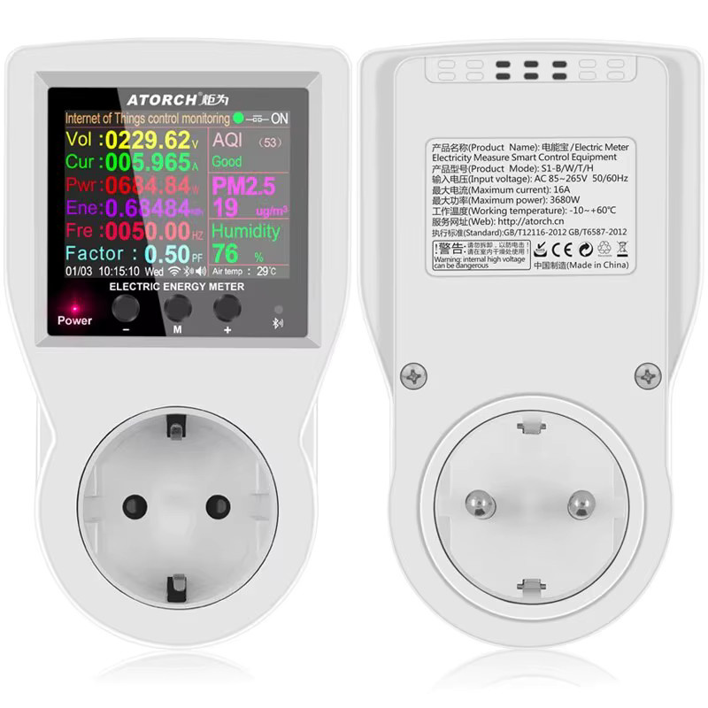 Tuya Smart Steckdose mit digitalem Wattmeter und Stromverbrauchsmessung in Weiß - Bild 3