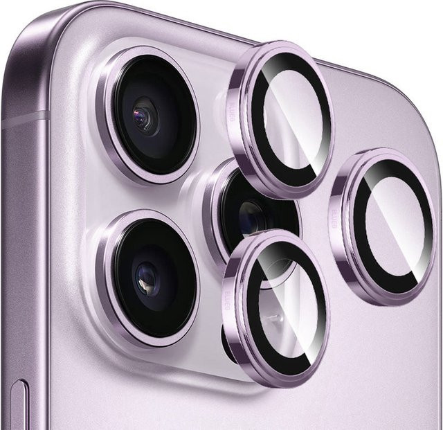 Blueo Sapphire Crystal Rückkamera-Schutzfolie aus gehärtetem Glas für Apple iPhone 14 Pro Max und iPhone 14 Pro, Lila - Bild 1