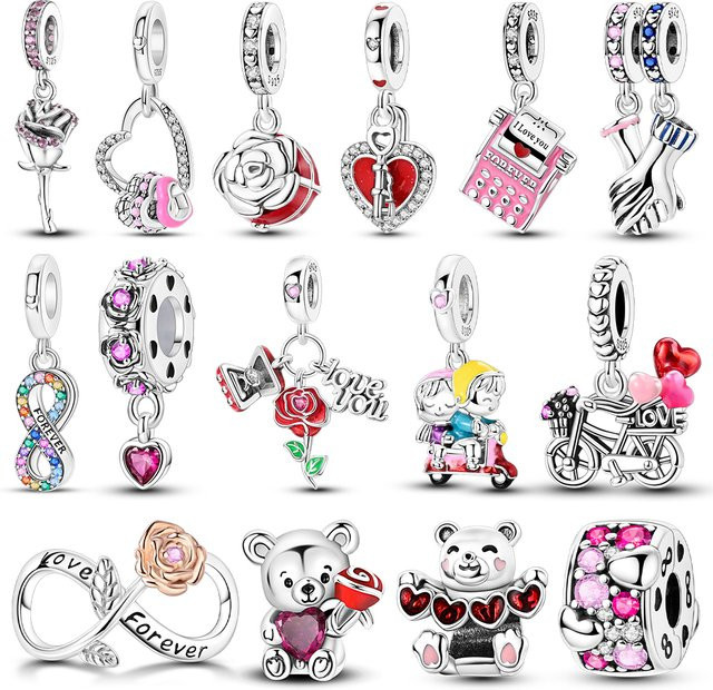 Charms 925 Silber, Perle, Damen, Valentinstag - Bild 1