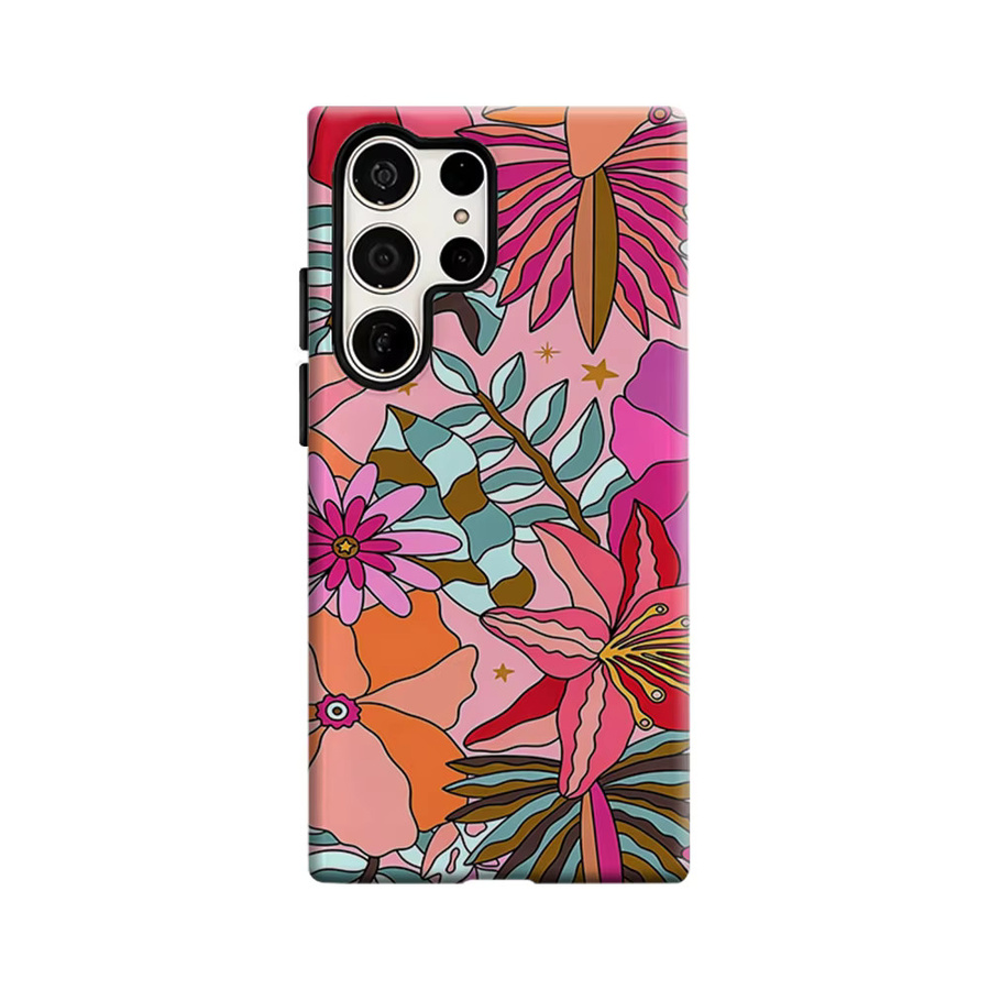 Stoßfeste Doppelschicht Handyhülle mit Boho Tropische Blumen Design für Samsung Galaxy S26 S25 Ultra S24 S23 Ultra Plus, Mehrfarbig - Bild 6
