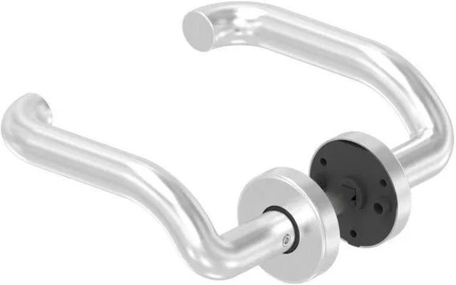 FeNau Türdrücker-Paar aus Edelstahl V2A in Silber gebürstet inklusive 8 mm Drückerstift - Bild 1