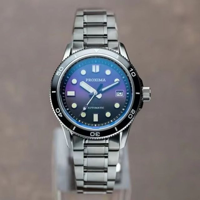Proxima Armbanduhr, Automatik, Edelstahl, 39 mm, Herren, Blau - Bild 1