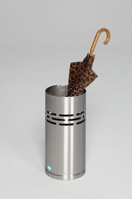 PROREGAL Schirmständer und Papierkorb aus Edelstahl in Silber, H x B x T: 49,5 x 23 x 23 cm - Bild 1