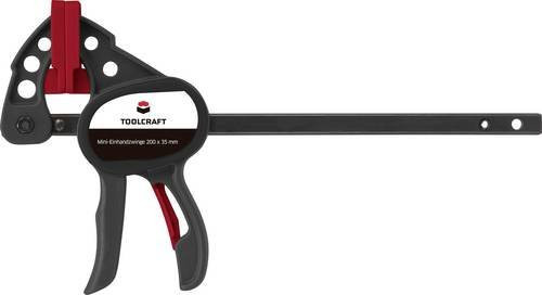 TOOLCRAFT Einhandzwinge in Rot mit einer maximalen Spannweite von 100 mm, Länge: 191 mm, Ausladung: 35 mm - Bild 1