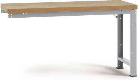 Manuflex Anbauwerkbank Profi Standard mit Multiplex Tischplatte in Alusilber, B/T: 1500 x 700 mm - Bild 1