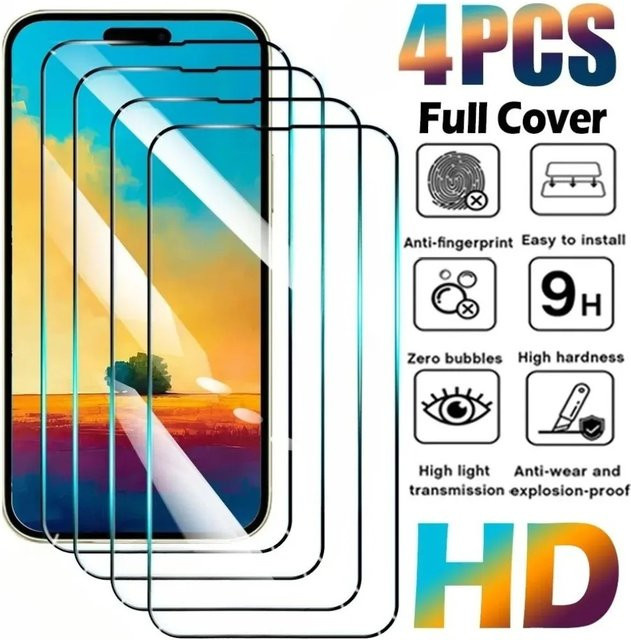 DIXSG 4er-Set Displayschutz aus gehärtetem Glas für iPhone 11 bis iPhone 17 Pro Max, transparent - Bild 1