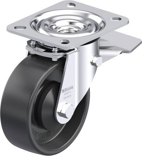 Blickle Stahlblech-Lenkrolle L-PP 100KA-ST mit Rad-Durchmesser 100 mm und einer Tragfähigkeit von 160 kg in Schwarz und Grau - Bild 1