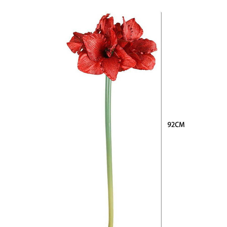 Jintangreen Künstliche Clivia-Blumen Zweig mit 4 Köpfen in Weiß - Bild 2