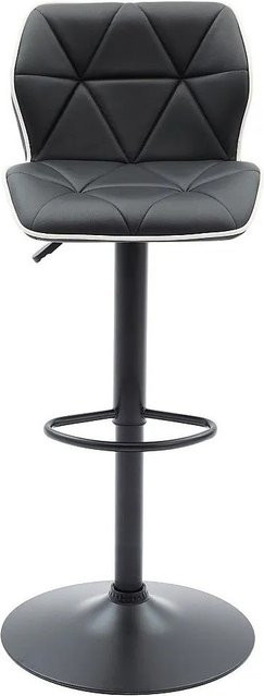 Barhocker Calvin von Vente-unique in Schwarz mit Metallgestell und Kunstlederbezug, Höhe: 45 cm - Bild 1