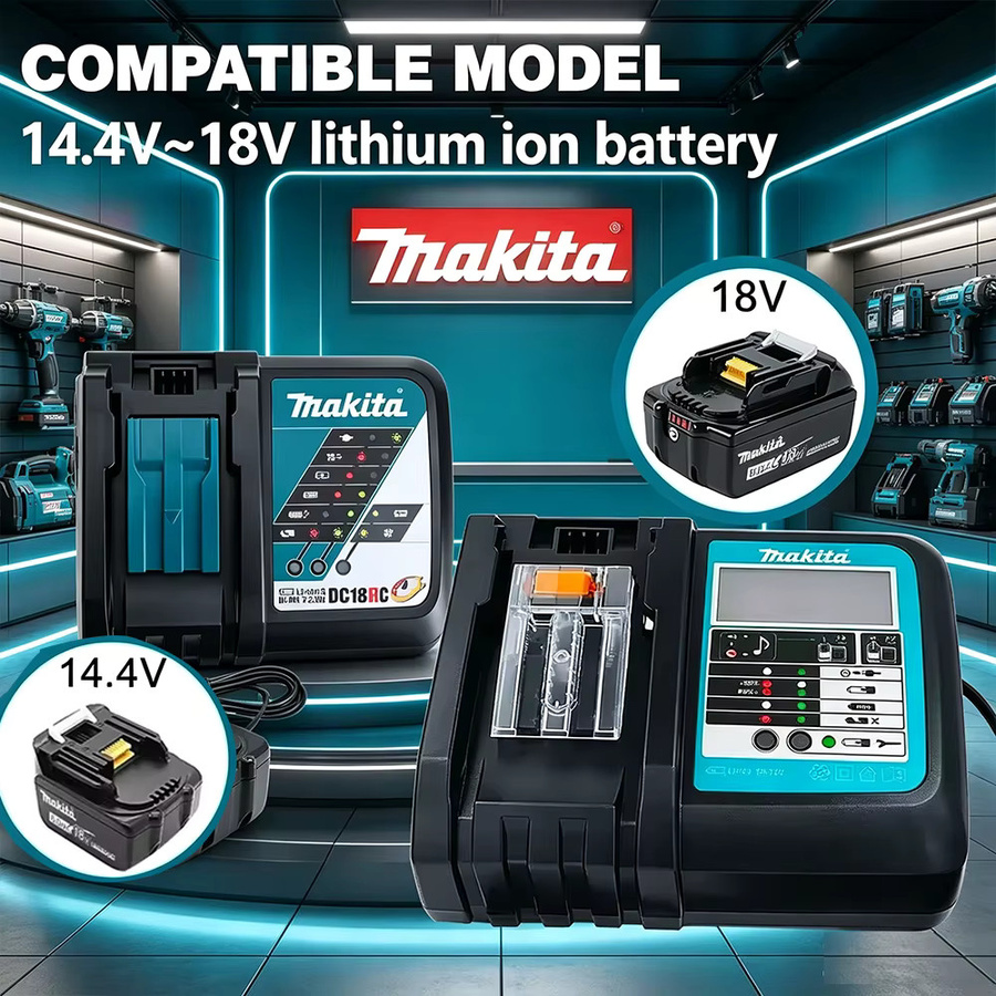 Makita DC18RC Schnellladegerät für 14,4V-18V LXT Akkus in Schwarz - Bild 4