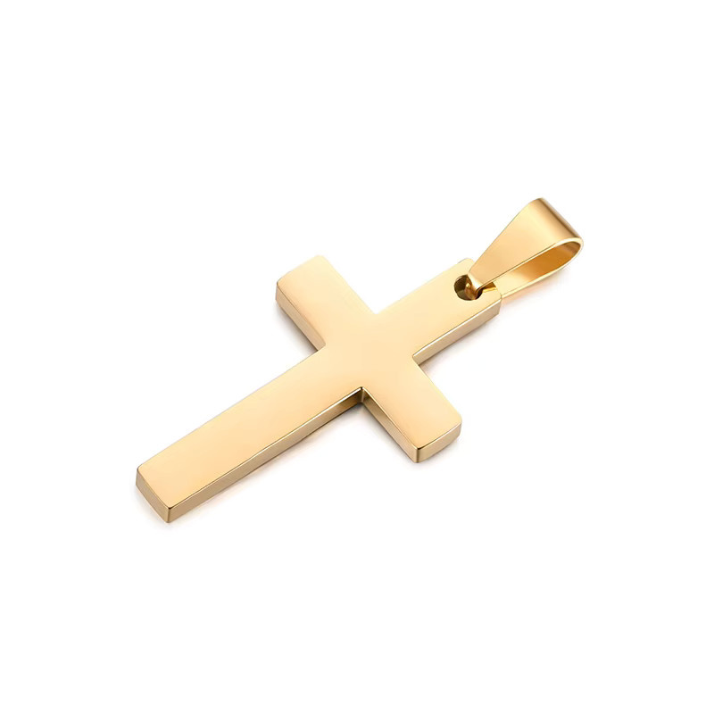 mprainbow Halskette Edelstahl, Gold, Kreuz-Anhänger, 50 cm, Herren - Bild 2