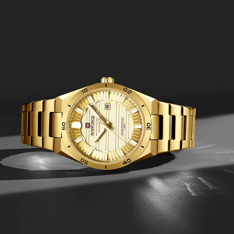 NAVIFORCE Armbanduhr, Quarz, Edelstahl, Gold, Herren, Wasserdicht - Bild 4