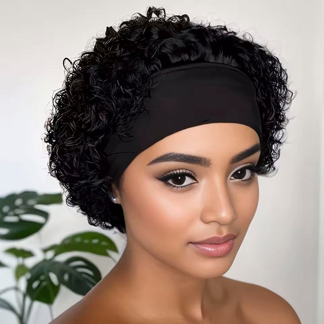OYM HAIR Stirnband-Perücke, lockig, 100 % Echthaar, Damen - Bild 1