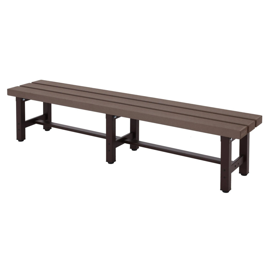 PROREGAL Gartenbank aus WPC und Aluminium in Braun, wetterfest, H x B x T: 40 x 180 x 34 cm - Bild 2