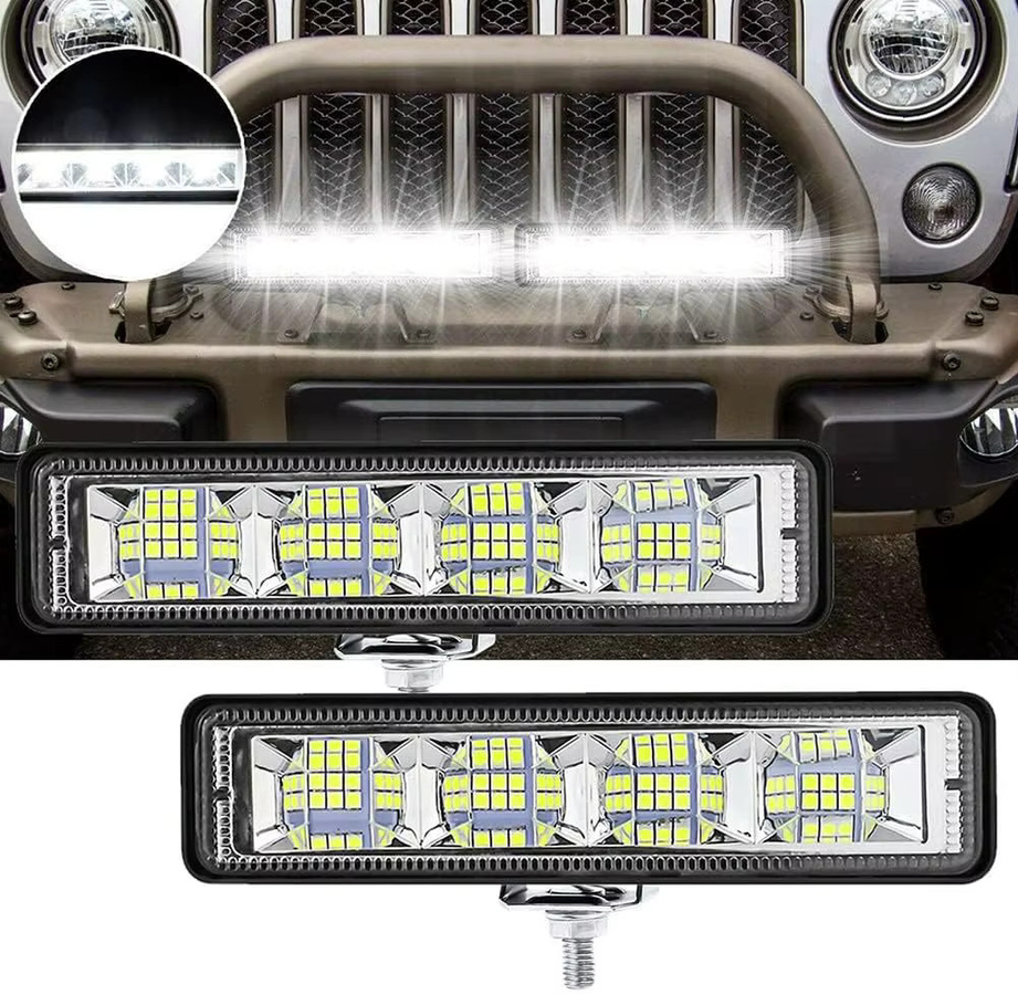 EIRUIYO 72W LED Arbeitsleuchte 4x4 Kombi-Strahl in Schwarz für Offroad SUV ATV Motorrad Traktor Boot LKW Bagger 12V 24V - Bild 2