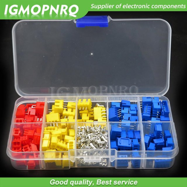 320-teiliges XH2.54 JST Terminal Set mit männlichen und weiblichen Drahtsteckern, Pin Header Gehäuse und Adapter in Multicolor, 2p 3p 4p, 2,54 mm Pitch - Bild 1