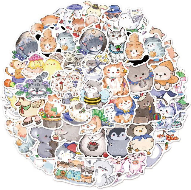 Disney Kawaii Niedliche Handgezeichnete Tier-Aufkleber, 10-teiliges Set, multicolour - Bild 1