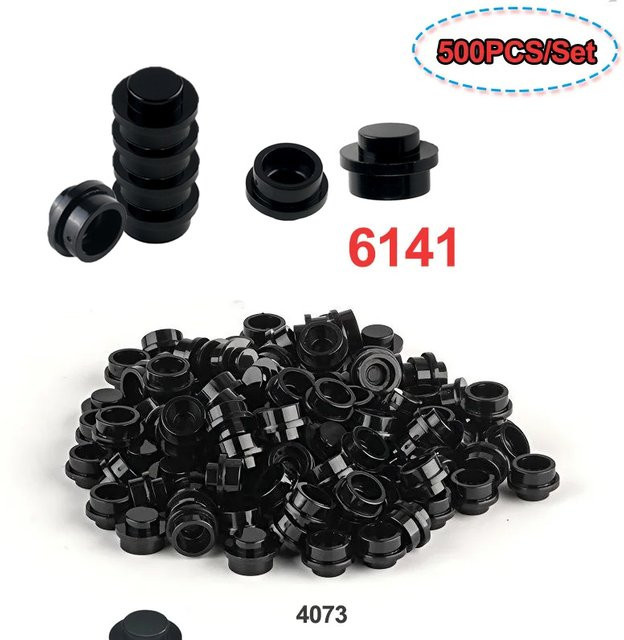 Wishiot Mini Bricks 1x1 Dot Bausteine Zubehör Set in Schwarz, 500 Stück für DIY MOC Konstruktionen - Bild 1