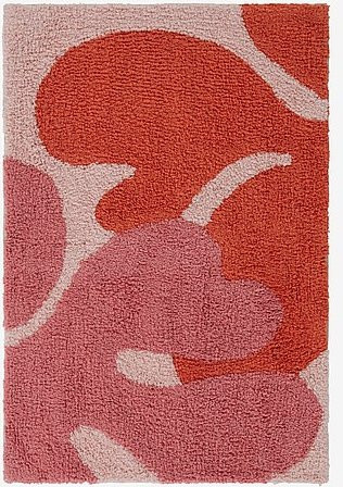 Jotex Badematte LAURIE in Pink mit grafischem Design, rutschfest und waschbar - Bild 1