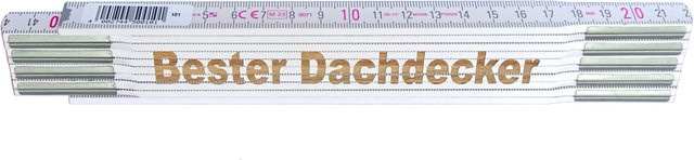 Stabila Zollstock mit Lasergravur Bester Dachdecker, weiß, Holz, Länge: 2 m - Bild 1