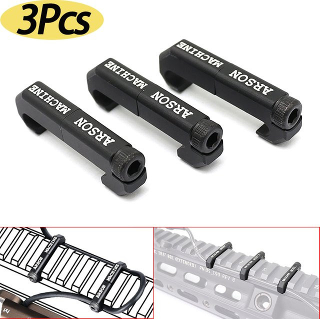3-teiliges SureFire Kabelmanagement-Set mit Kabelführungsklammern für M300 M600 Scout Light und PEQ Druckschalter in Schwarz und Beige - Bild 1