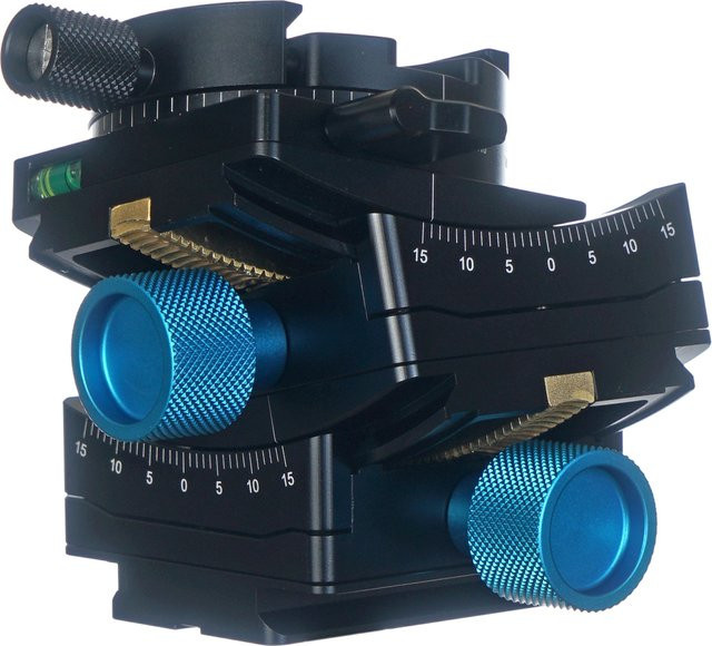 Swebo Gon 3D Wurm Stativkopf mit Nivellierung, Goniometer, Pan und 2-Weg Tilt in Schwarz - Bild 1