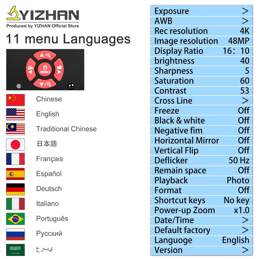 YIZHAN 60MP HD Elektronisches Digitalmikroskop mit 150x Zoom, HDMI und USB, Industriekamera mit klappbarer Halterung für PCB-Wartung, Schwarz - Bild 5