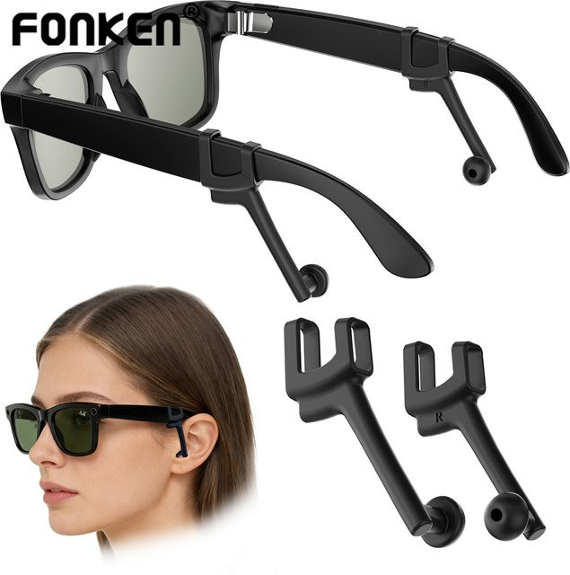 FONKEN Schallführungsrohr für Matte Ray und Skyler Smart Glasses in Schwarz, 1 Paar für verbessertes Audioerlebnis und klaren Klang - Bild 1