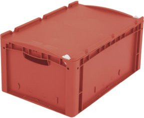 Bito Eurostapelbehälter XL mit Deckel und Verschluss, rot, B/T/H: 60 x 40 x 28,8 cm - Bild 1
