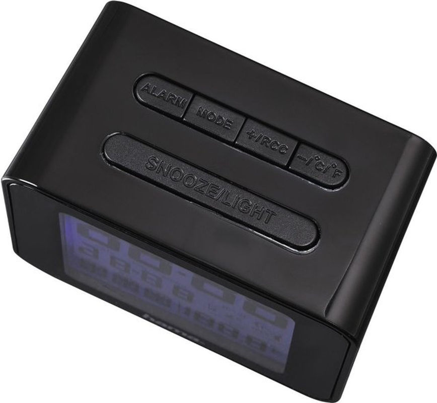 Hama Cube Digital Funkwecker Schwarz mit Thermometer, Datumsanzeige und Beleuchtung - Bild 2
