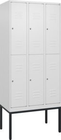 C+P Doppelstock-Spind Classic PLUS mit 3 Abteilen, Gestell, RAL 9016 Verkehrsweiß, H x B x T: 212 x 90 x 50 cm - Bild 1
