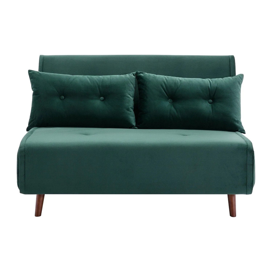Vente-unique Schlafsofa Uribia in Tannengrün mit Samtbezug, Breite: 121 cm - Bild 2