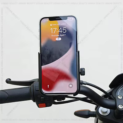 Motorrad Handyhalterung und GPS Halterung für Piaggio Liberty One, Rückspiegel oder Lenker Montage, Schwarz - Bild 5