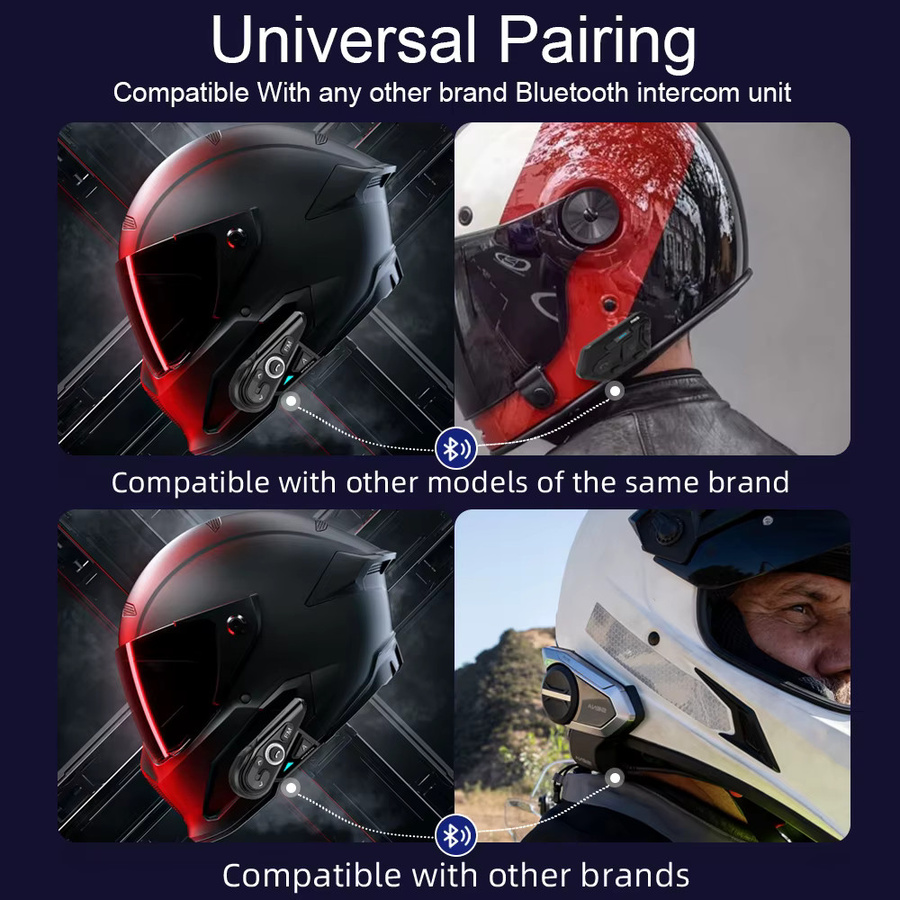 WAYXIN R15 Pro Helm-Headset in Schwarz: Wasserdichte Motorrad-Gegensprechanlage mit FM-Radio und universeller Kopplung für bis zu 8 Fahrer - Bild 4