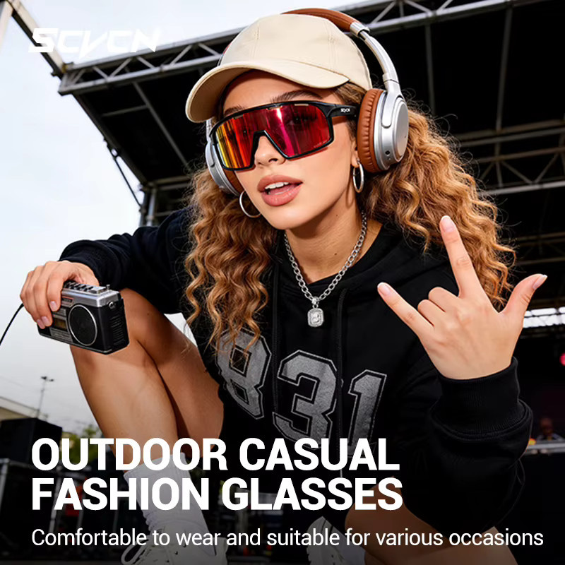 Scvcn Sportsonnenbrille, Unisex, Vollrand, Kunststoff - Bild 4