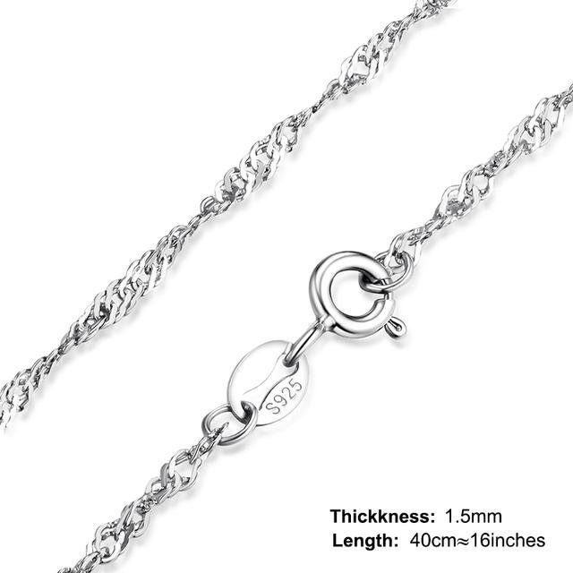 Wucifang Jewelry Halskette 925 Sterling Silber, Damen, 50cm - Bild 1