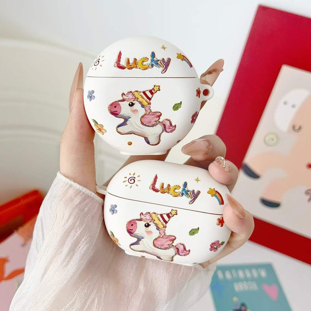 Huawei FreeClip2 und FreeBuds Pro5 SE2 SE3 SE4 Kopfhörer-Etui Rich Lucky Pony in Weiß - Bild 1