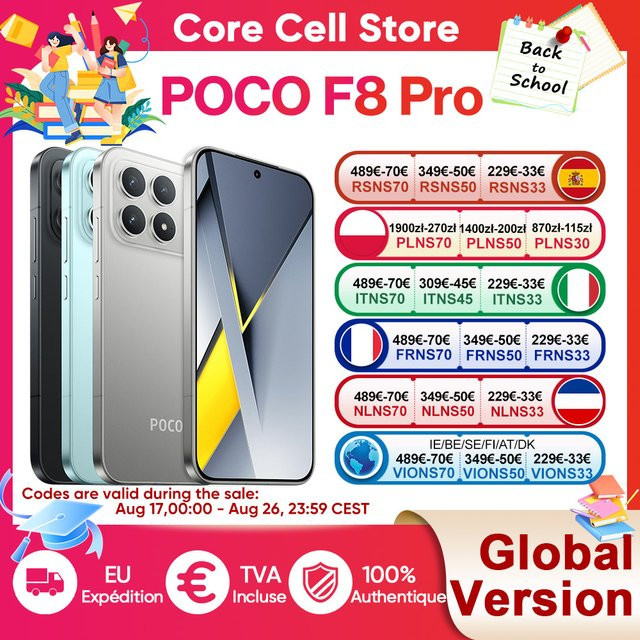 Xiaomi POCO F8 Pro 5G Smartphone mit Snapdragon 8 Elite, 6,59 Zoll AMOLED-Display, 100W HyperCharge, 6210mAh Akku, IP68, NFC, Blau/Mehrfarbig - Bild 1