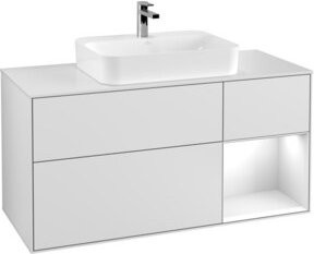 V&B Waschtischunterschrank Finion mit Wandbeleuchtung, Farbe: Weiß, Breite: 120 cm - Bild 1