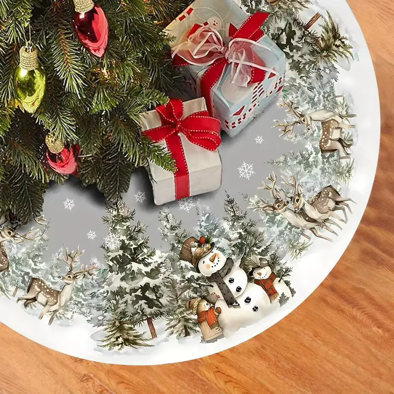 VIKAMA Weihnachtsbaumkleid mit Schneemann-Design in Multicolour als Baummatte für die Innen- und Außendekoration - Bild 2