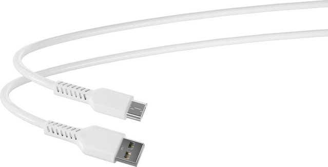 HeiTech USB-A auf Micro-USB-B Ladekabel in Weiß, Länge: 1 m - Bild 1