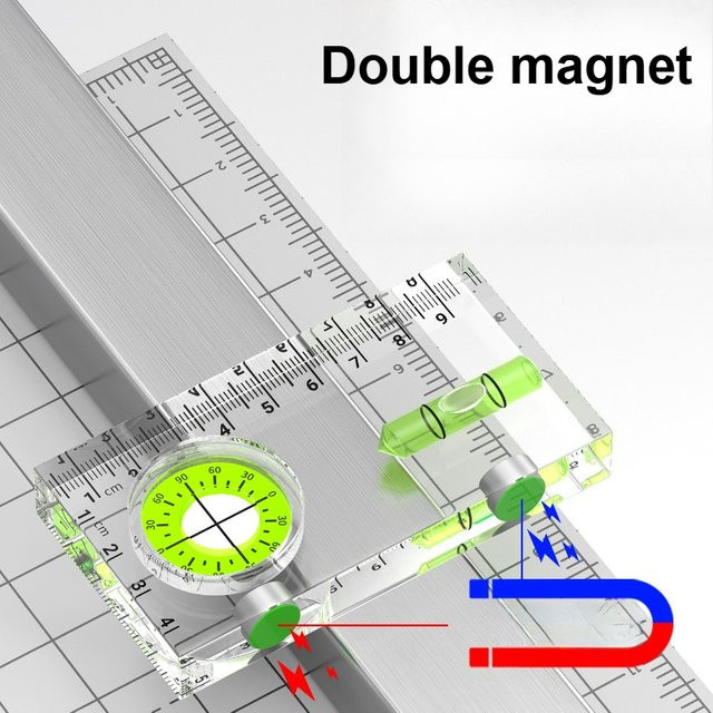 LTOOLS Acryl-Mini-Wasserwaage mit starkem Magnet in Transparent, hochpräzise und bruchsicher - Bild 1