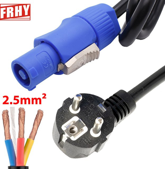 FRHY Powercon EU-Stecker Bühnenlichtkabel, 3-adriges LED-Event-Netzkabel für DMX512, Schwarz, 2,5 mm2 - Bild 1