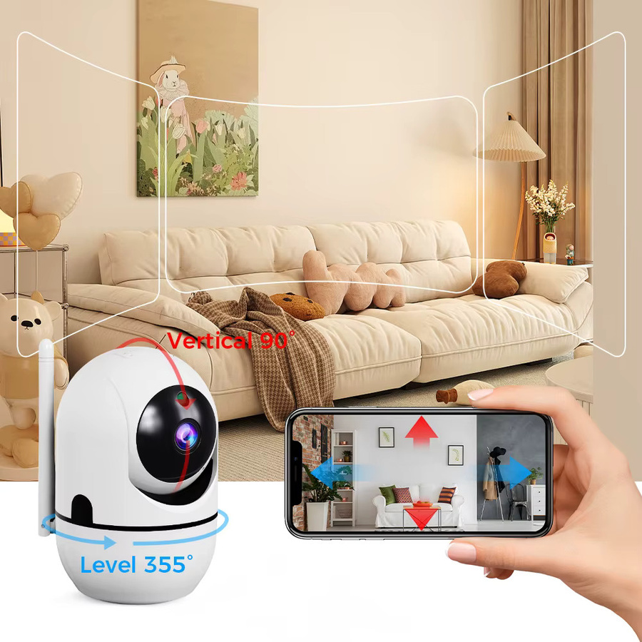 XVIM Smart Home Überwachungskamera PTZ mit 2K 3MP Auflösung, KI-Erkennung, Nachtsicht und automatischer Verfolgung in Weiß - Bild 2